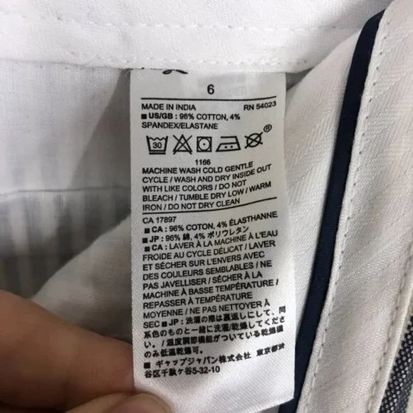 BANANA REPUBLIC FACTORY NWT Blue White Stripe 5" Shorts Sz 6 - Picture 7 of 7